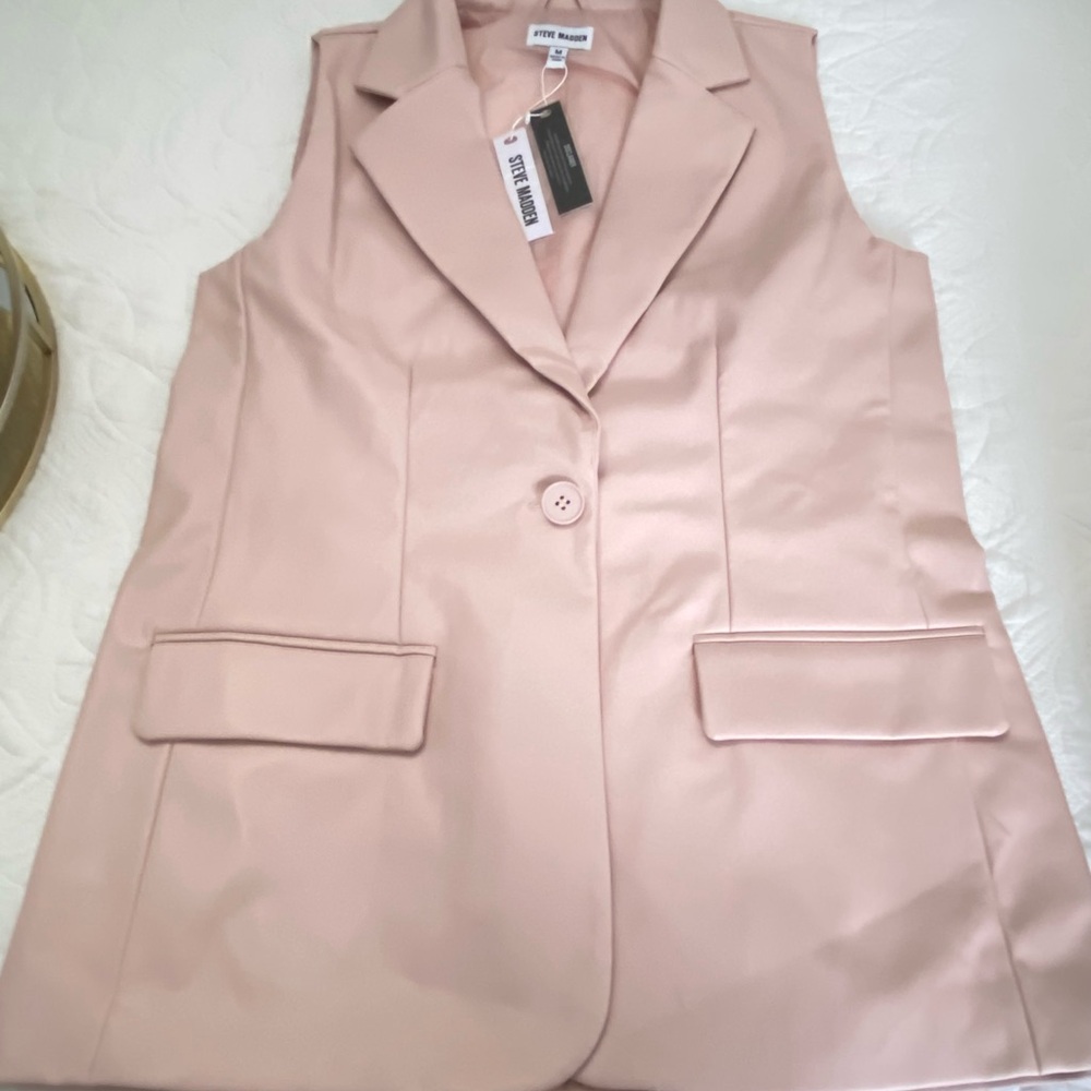 STEVE MADE WOMEN’S FAUX LEATHER VEST AND SHORT PANTS SIZE M COLOR SEPIA ROSE - Picture 14 of 16